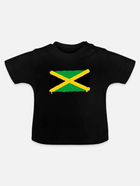 Jamaica Flagge - Baby Bio-T-Shirt mit Rundhals - Schwarz
