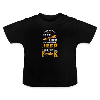 Wenn ich in meinem Jeep bin - Baby Bio-T-Shirt mit Rundhals - Schwarz - Vorne