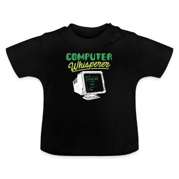Computer Whisperer Nerd Gamer Programmierer Geek - Baby Bio-T-Shirt mit Rundhals - Schwarz - Vorne