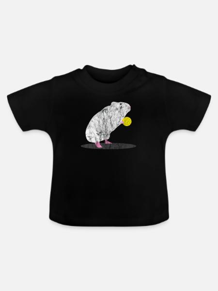Tiere Ratte und Käse - Baby Bio-T-Shirt mit Rundhals - Schwarz