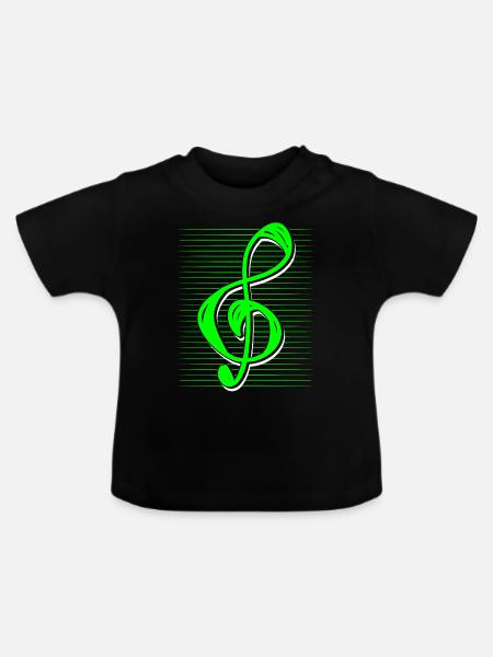 Violinschlüssel - Baby Bio-T-Shirt mit Rundhals - Schwarz