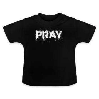 Prier en détresse - T-shirt bio col rond Bébé - noir - Devant