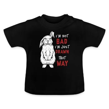 Bunny disant - T-shirt bio col rond Bébé - noir - Devant