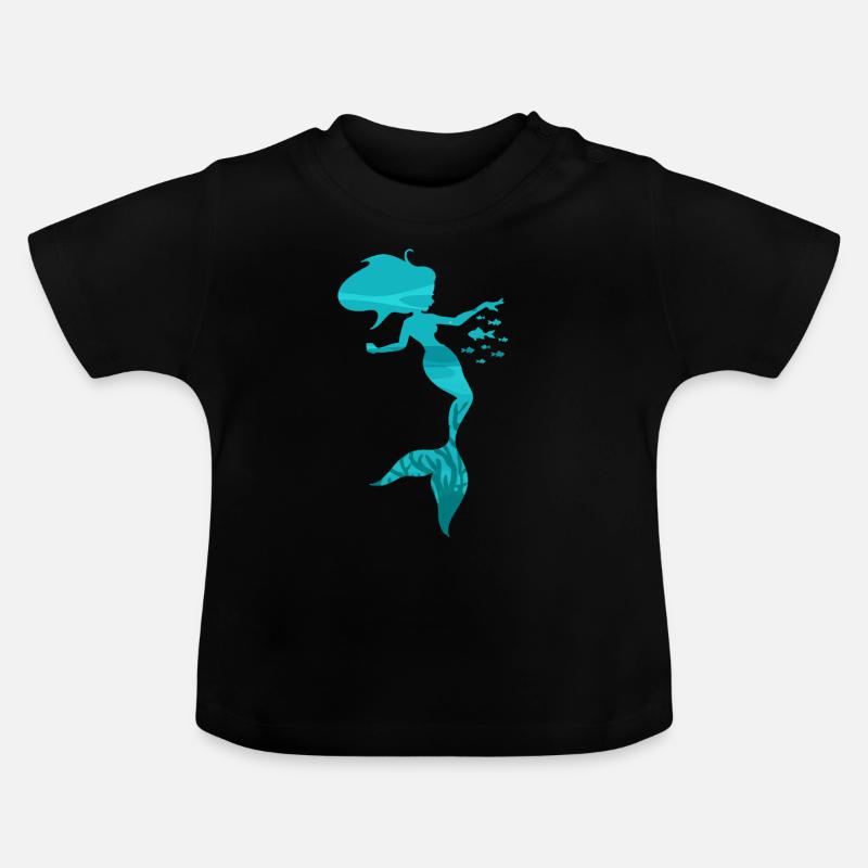 Sirène sirène sirène conte de fées - T-shirt bio col rond Bébé - noir
