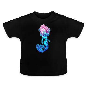 Sirène sirène sirène conte de fées - T-shirt bio col rond Bébé - noir - Devant