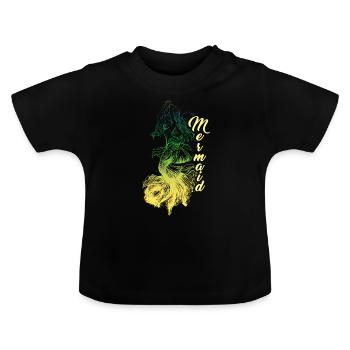 Sirène sirène sirène conte de fées - T-shirt bio col rond Bébé - noir - Devant
