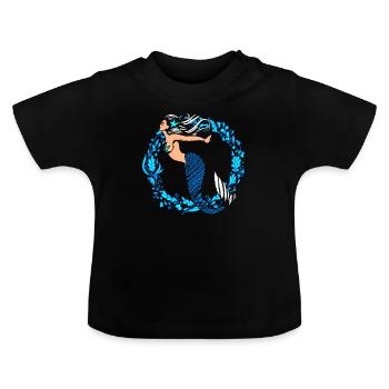 Sirène sirène sirène conte de fées - T-shirt bio col rond Bébé - noir - Devant
