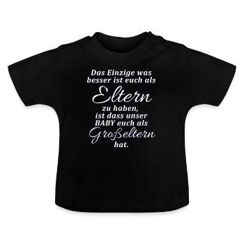 Pregnancy notice for parents - Baby Organic T-Shirt with Round Neck - black - Front