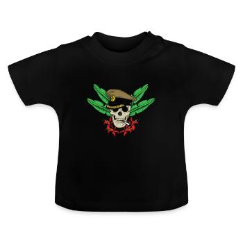 Deep Jungle - Captain Skull - Baby Organic T-Shirt with Round Neck - black - Front