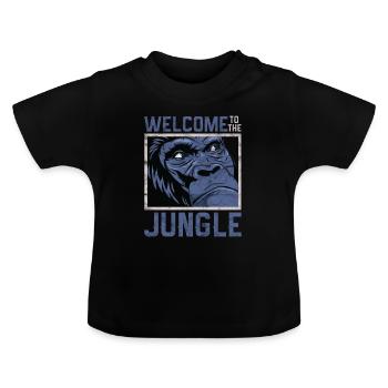 Bienvenue dans la jungle - T-shirt bio col rond Bébé - noir - Devant
