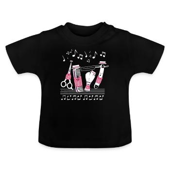 Barbershopper, Harmonie, Singen, Geschenkidee - Baby Bio-T-Shirt mit Rundhals - Schwarz - Vorne