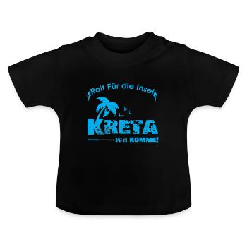 Crète - T-shirt bio col rond Bébé - noir - Devant