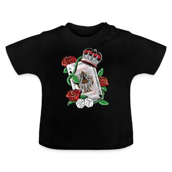 Ace of Spades T-shirt de jeu de poker Texas Holdem - T-shirt bio col rond Bébé - noir - Devant