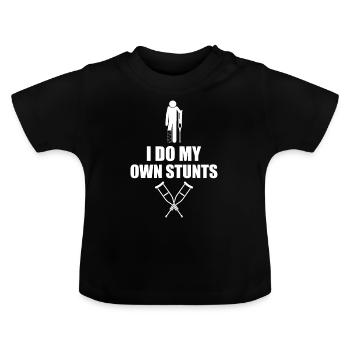 Je fais mes propres cascades Funny design - T-shirt bio col rond Bébé - noir - Devant