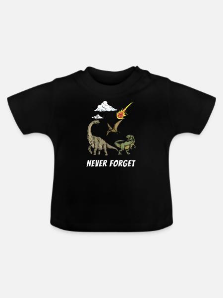 Dino Dinosaurier Steinzeit Fleischfresser T-Rex - Baby Bio-T-Shirt mit Rundhals - Schwarz