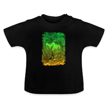 Dschungel Regenwald Naturschutz Amazonas - Baby Bio-T-Shirt mit Rundhals - Schwarz - Vorne