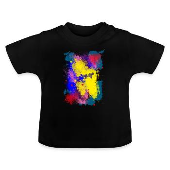 Abstract art - Baby Bio-T-Shirt mit Rundhals - Schwarz - Vorne