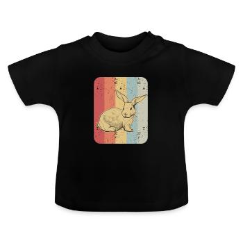Cadeau vintage de lapin lapin - T-shirt bio col rond Bébé - noir - Devant