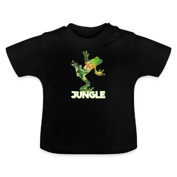 Dschungel Frosch Tierschutz Naturschutz Amazonas - Baby Bio-T-Shirt mit Rundhals - Schwarz - Vorne