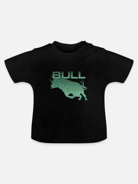 Stier Silhouette - Baby Bio-T-Shirt mit Rundhals - Schwarz