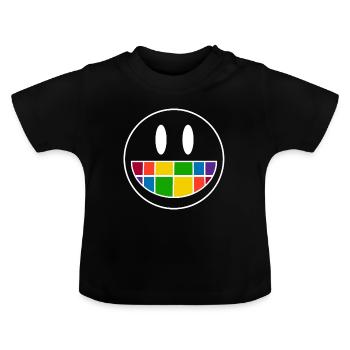 Smiley - T-shirt bio col rond Bébé - noir - Devant