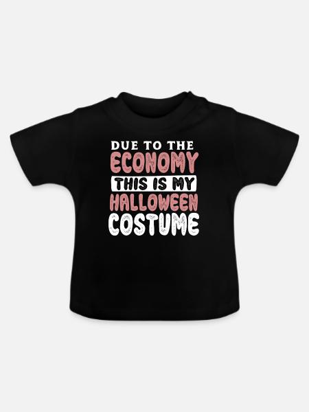 Due to the economy Lustiges Halloween Geschenk - Økologisk T-shirt til baby, rund hals - sort