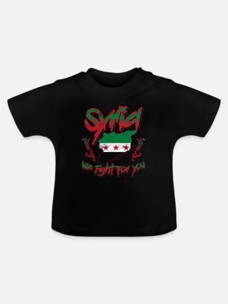 Koszula wiejska - Syria Walczymy dla Ciebie - Økologisk T-shirt til baby, rund hals - sort