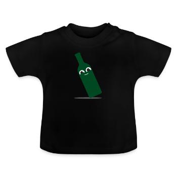 Nice objects - bottle - Baby Organic T-Shirt with Round Neck - black - Front