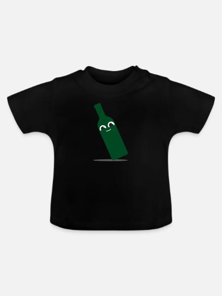 Nette Gegenstände - Flasche - Baby Bio-T-Shirt mit Rundhals - Schwarz
