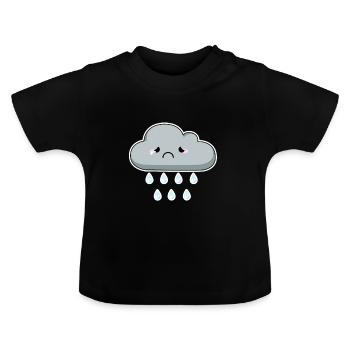 rain cloud - Baby Organic T-Shirt with Round Neck - black - Front