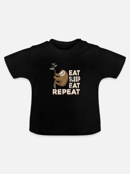 Faultier - Baby Bio-T-Shirt mit Rundhals - Schwarz