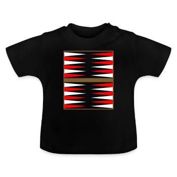 backgammon - Baby Organic T-Shirt with Round Neck - black - Front