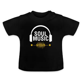 Musique soul - T-shirt bio col rond Bébé - noir - Devant