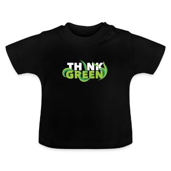 Pensez vert ! Pensez nature verte en bonne santé - T-shirt bio col rond Bébé - noir - Devant