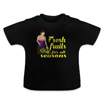 Frische Früchte - Baby Bio-T-Shirt mit Rundhals - Schwarz - Vorne