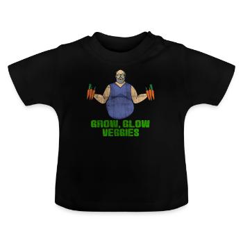 Vendeur de légumes - T-shirt bio col rond Bébé - noir - Devant