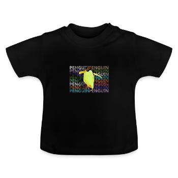 Cadeau de pingouin - T-shirt bio col rond Bébé - noir - Devant
