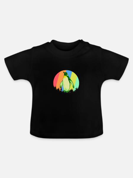 Pinguin Geschenk - Baby Bio-T-Shirt mit Rundhals - Schwarz