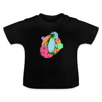 Oiseau marin pingouin pôle sud - T-shirt bio col rond Bébé - noir - Devant