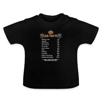 Leo Fakten - Baby Bio-T-Shirt mit Rundhals - Schwarz - Vorne