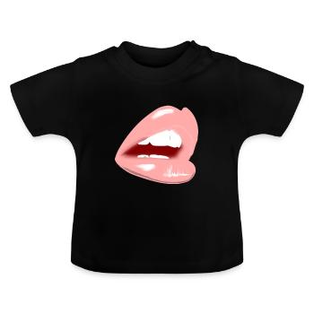 Big Kiss - Baby Bio-T-Shirt mit Rundhals - Schwarz - Vorne