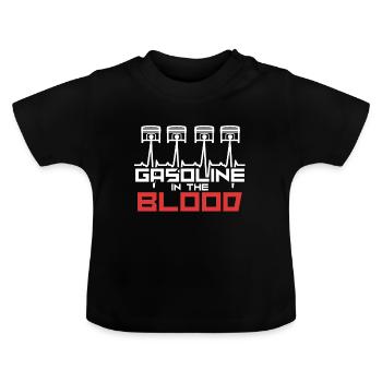 De l’essence dans le sang - T-shirt bio col rond Bébé - noir - Devant