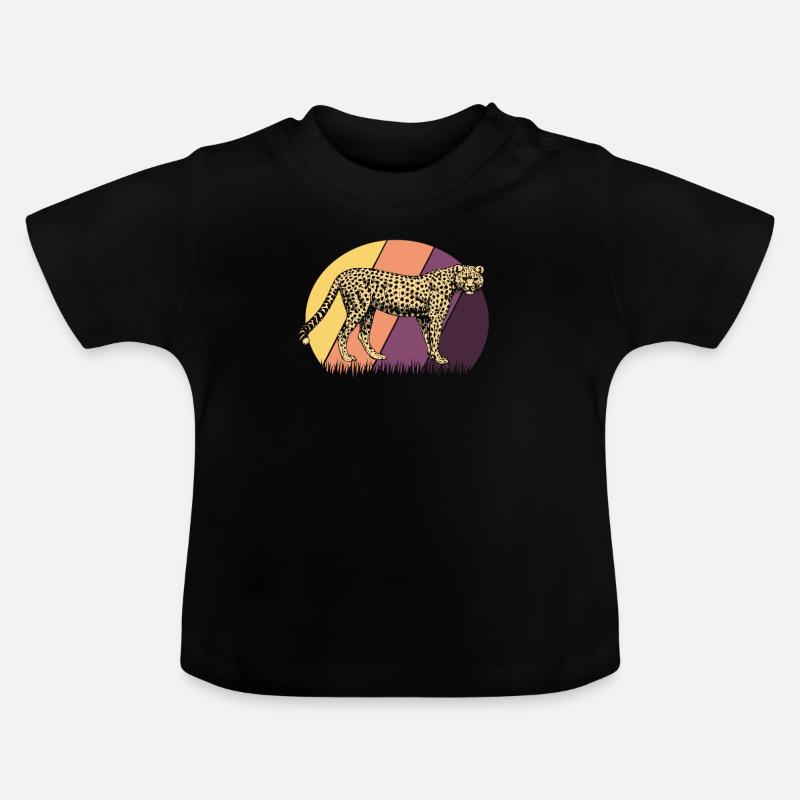 guépard - T-shirt bio col rond Bébé - noir