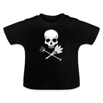 Fourche de crâne - T-shirt bio col rond Bébé - noir - Devant