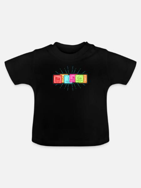 BaZNGA! Periodiek systeem Big Bang Theory - Baby biologisch T-shirt met ronde hals - zwart