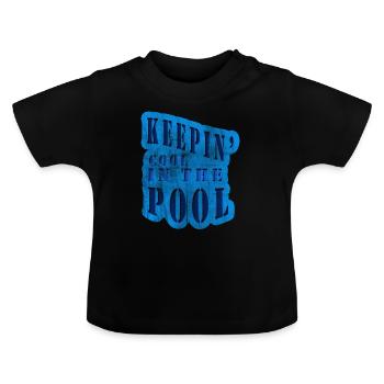 Cool im Pool - Baby Bio-T-Shirt mit Rundhals - Schwarz - Vorne