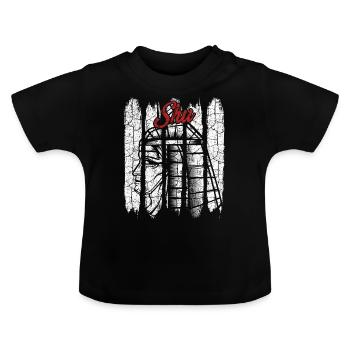 Vintage Retro Shu Silhouette Gift Deity - Baby Organic T-Shirt with Round Neck - black - Front