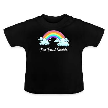 Depression Internally Dead Depressed Lonely Sad - Baby Organic T-Shirt with Round Neck - black - Front