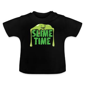 Slime Time Monster Alien - Baby Bio-T-Shirt mit Rundhals - Schwarz - Vorne