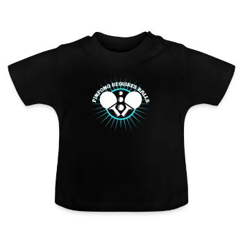 Ping-pong pun - Baby Organic T-Shirt with Round Neck - black - Front
